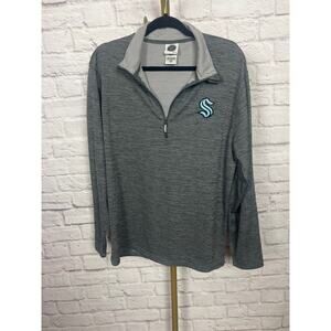 Seattle Kraken Pullover Shirt Gray NHL Hockey Quarter Zip